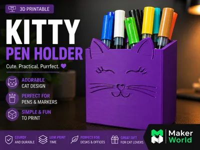 Kitty Pen Holder – Organize with Cuteness