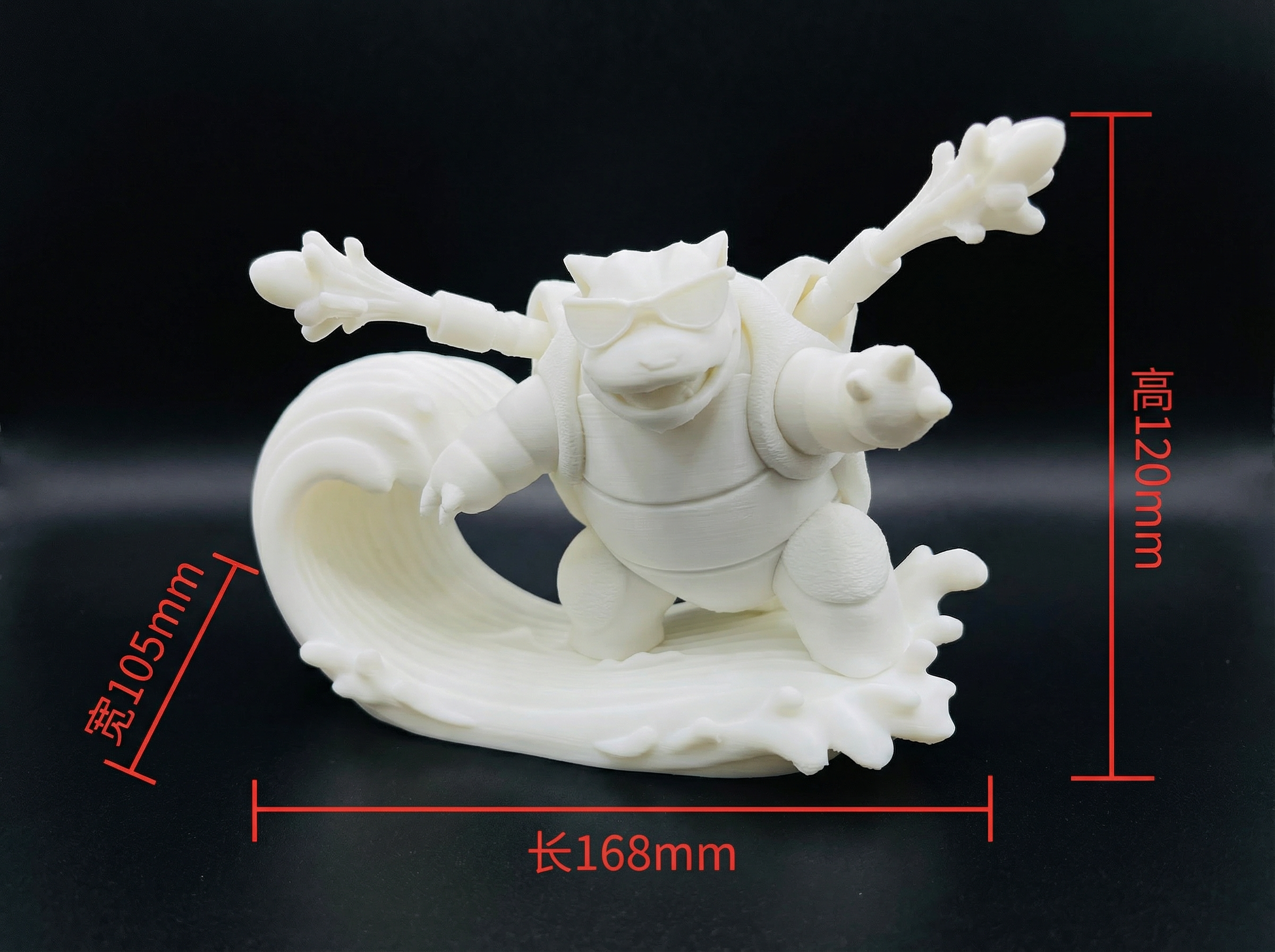 Miniatura 3 do modelo 3D 宝可梦Pokemon冲浪水箭龟（多色拆件版无需AMS/多色一体版/白模版）
