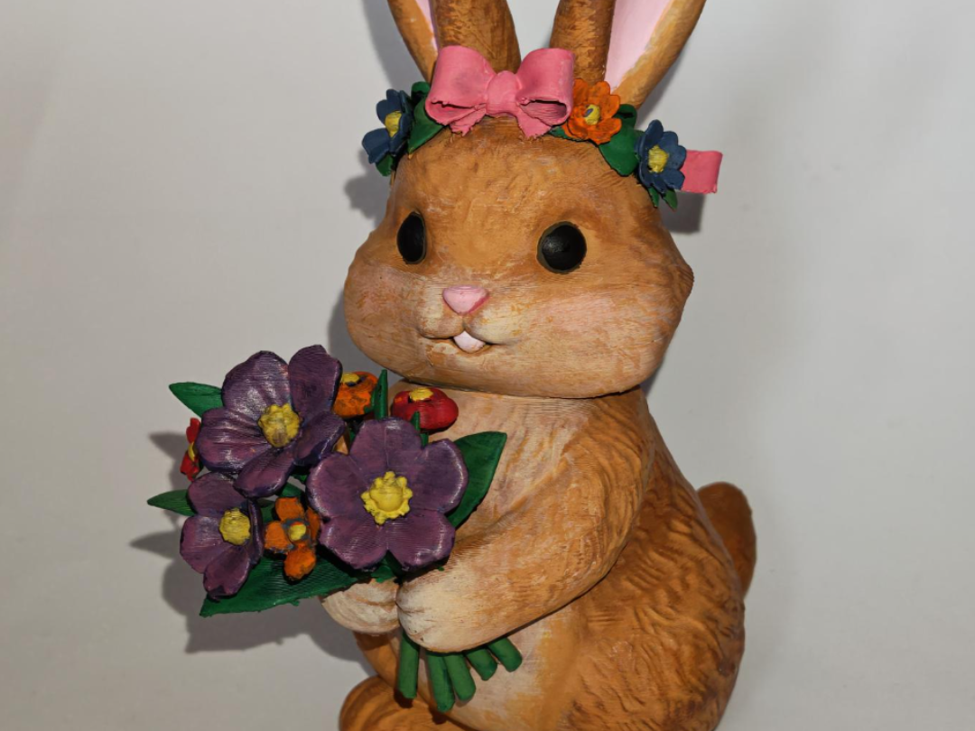 Osterhase mit Blumen
