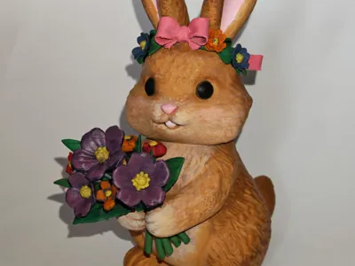 Easter bunny with flowers