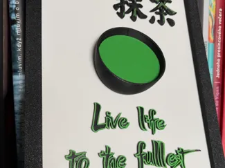 Matcha art and quote