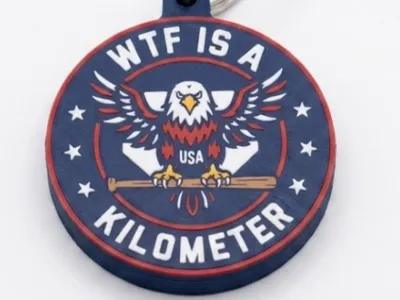 WTF is a Kilometer Flat Double Sided Keychain