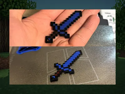 Minecraft Sword Keychain – Single & Double Sided