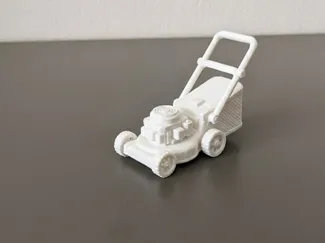 Mini Lawn Mower Garden Figurine
