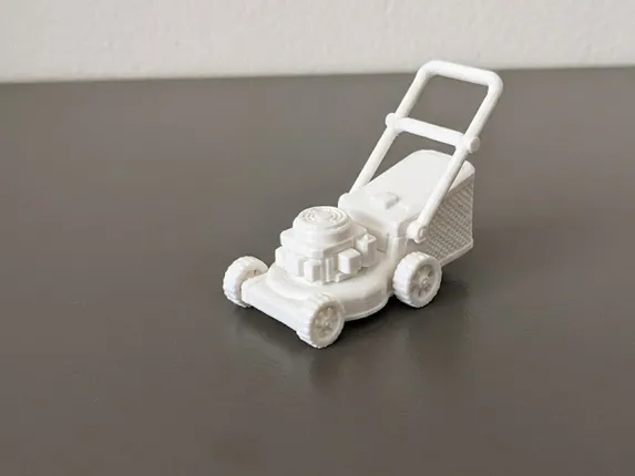 Mini Lawn Mower Garden Figurine