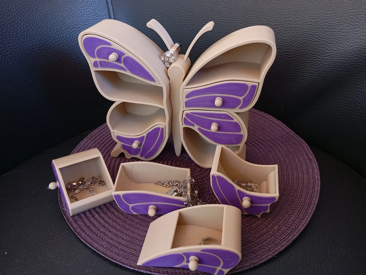 butterfly drawer jewelry box view 2