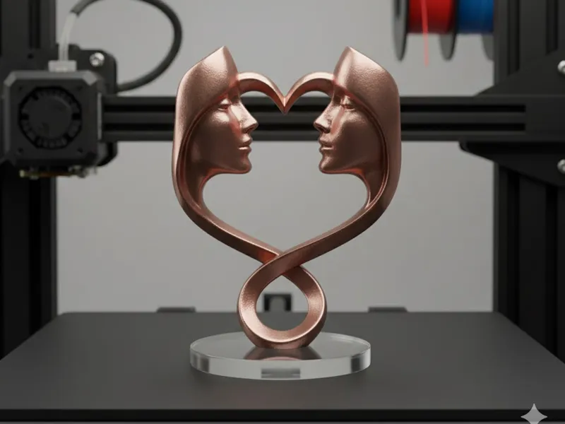 Eternal Bond – Abstract Heart Sculpture