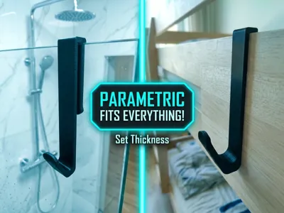 Parametric Universal Hook - Fits Any Thickness