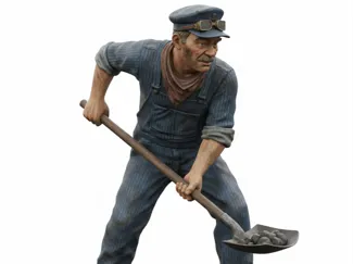 Steam Locomotive Fireman with Shovel