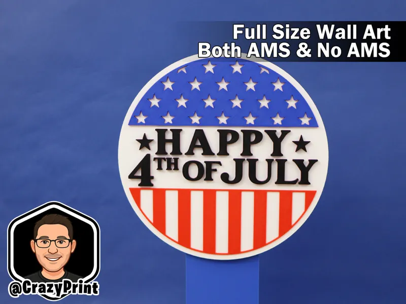 Happy 4thof July - Patriotic sign/wall art-No AMS