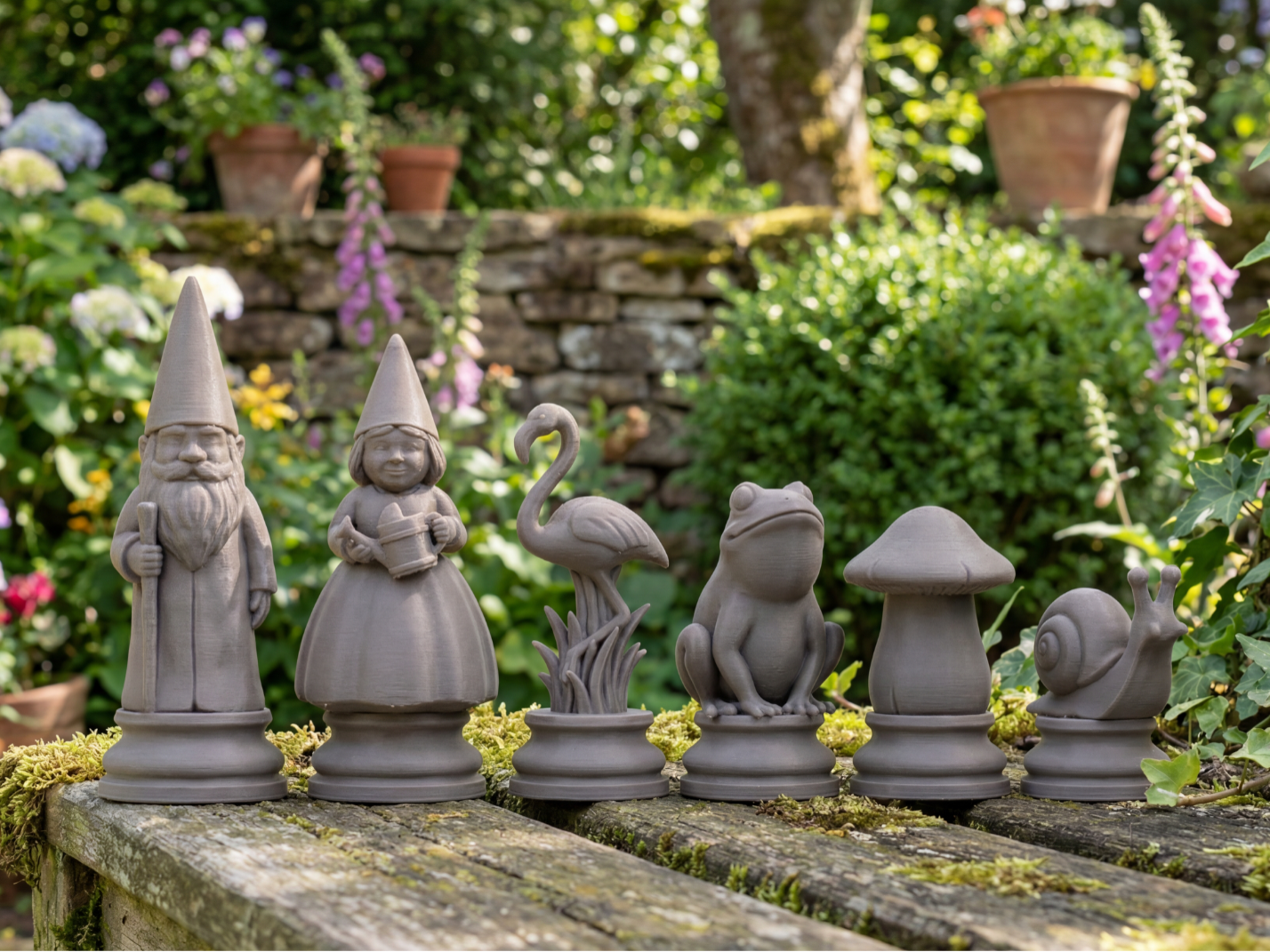 Garden Gnomes Chess Set