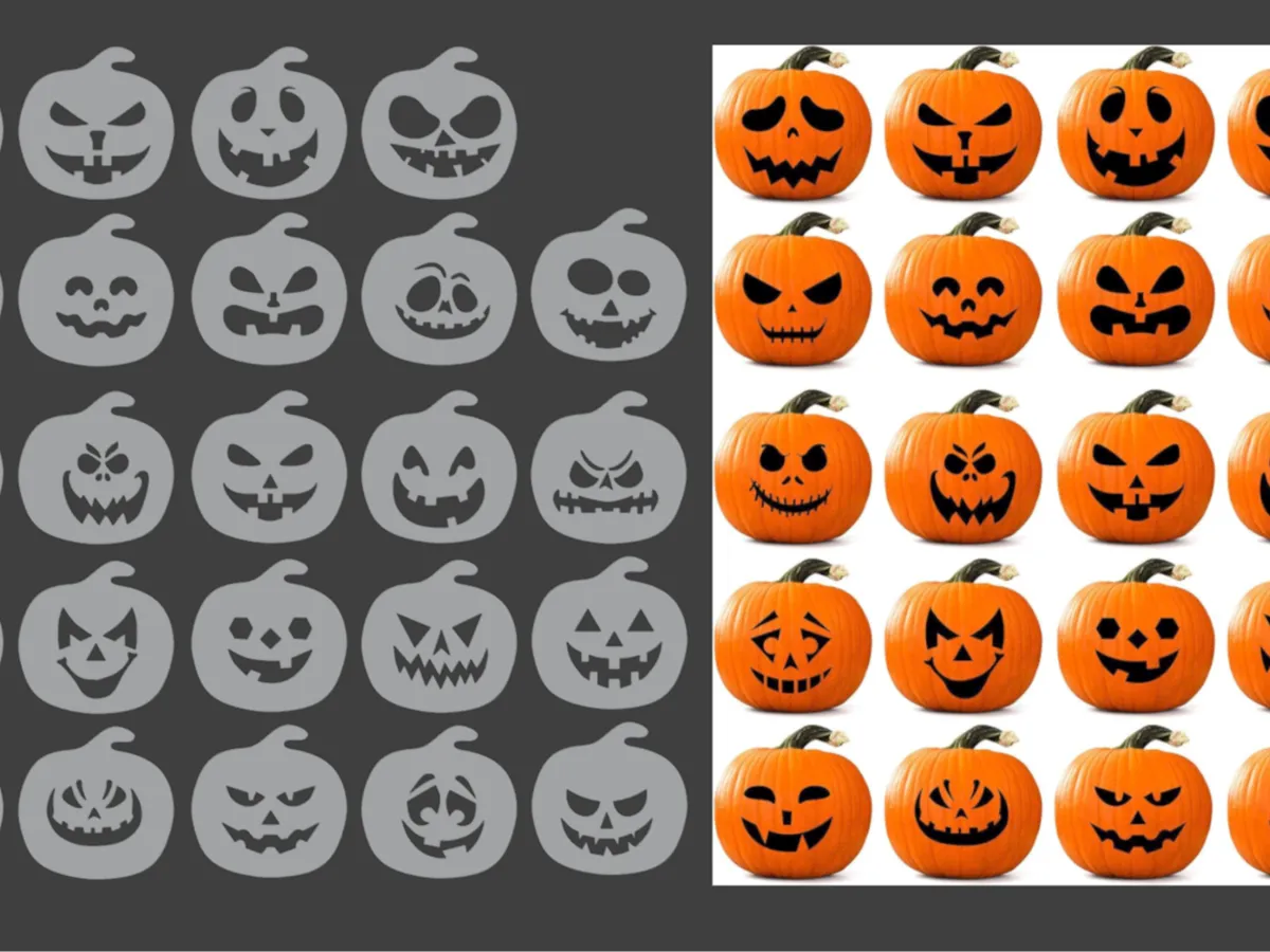 2D 24 Pieces Pumpkin Face - Free 3D Print Model - MakerWorld