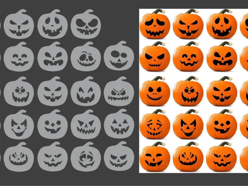 2D 24 Pieces Pumpkin Face