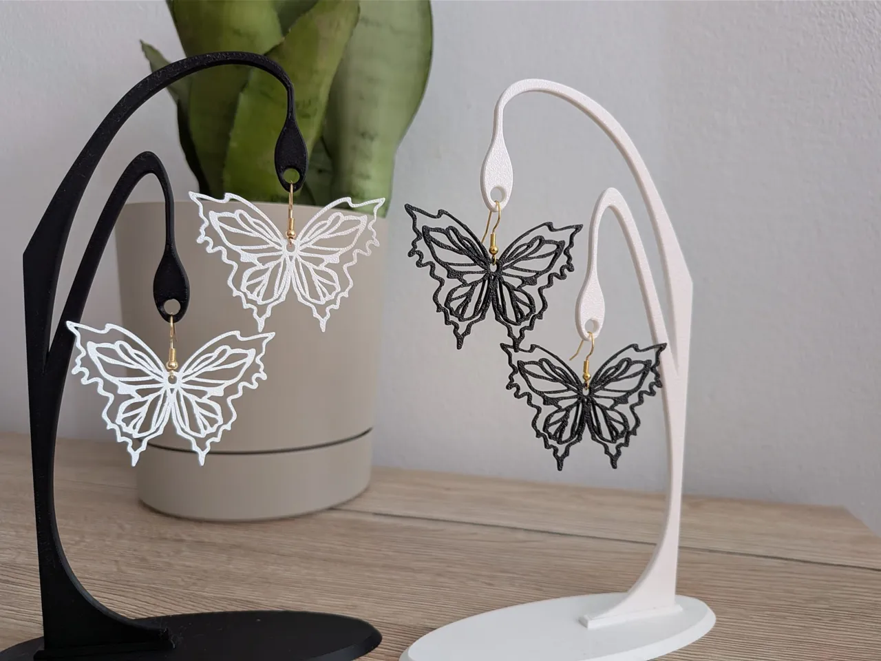 Night butterfly earrings view 3