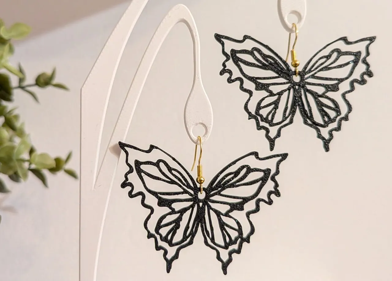 Night butterfly earrings view 2