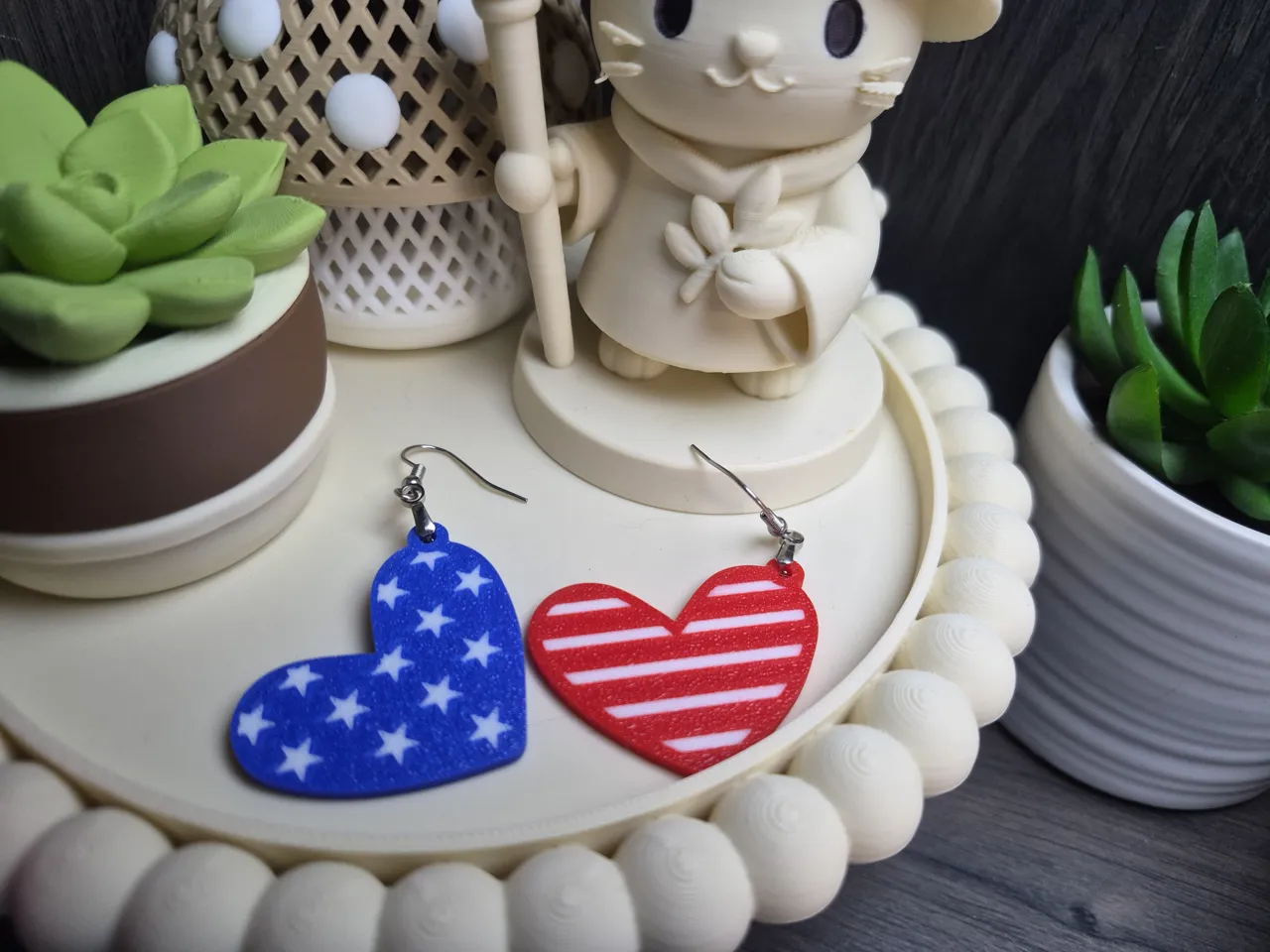 Patriotic Heart Earrings view 2