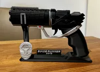 Stand with Tag and Detective Badge