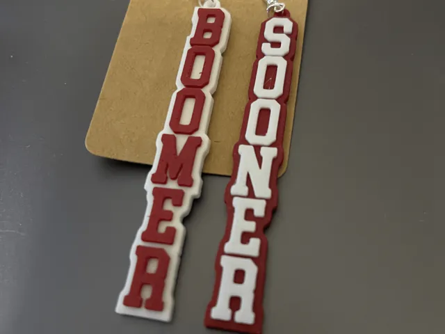 Boomer Sooner Earrings Oklahoma University