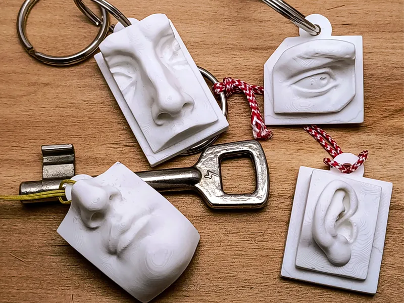 David Classical Sculpture Key Rings