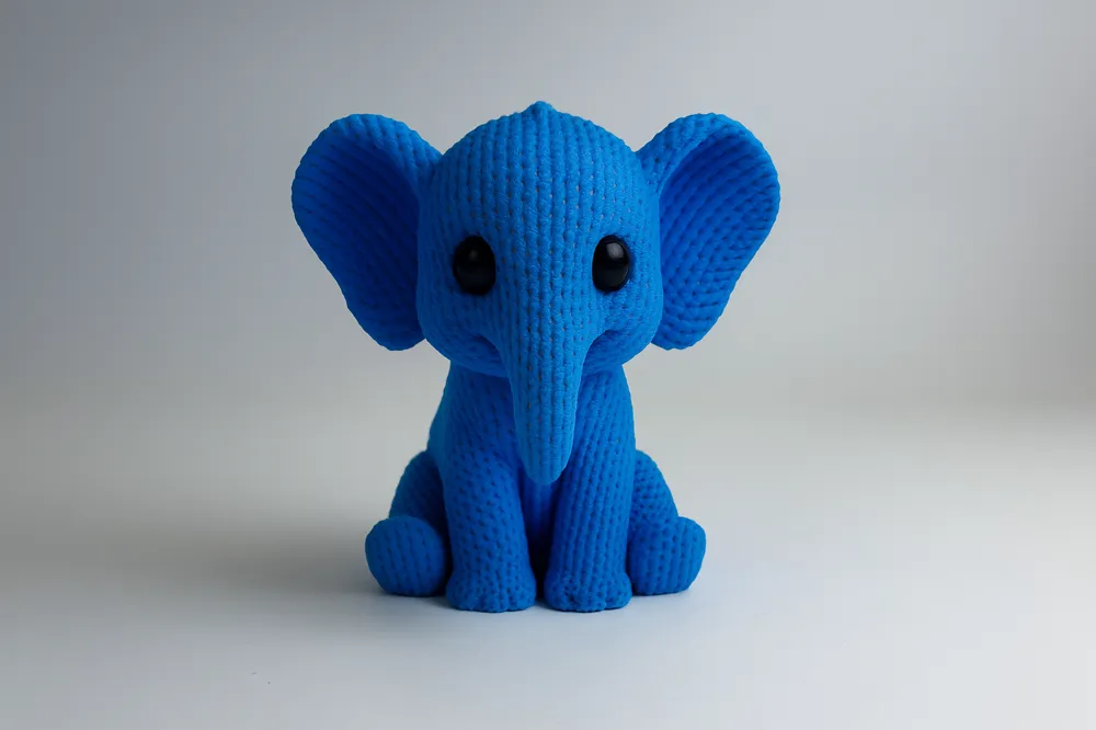 Knitted elephant - Cute animals - Free 3D Print Model - MakerWorld