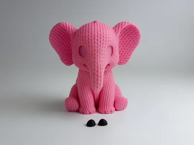 Knitted elephant - Cute animals 