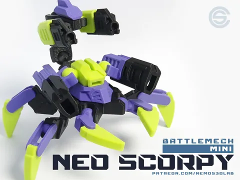 Letrero o emblema decorativo: BattleMech Mini - Neo Scorpy — referencia de MakerWorld
