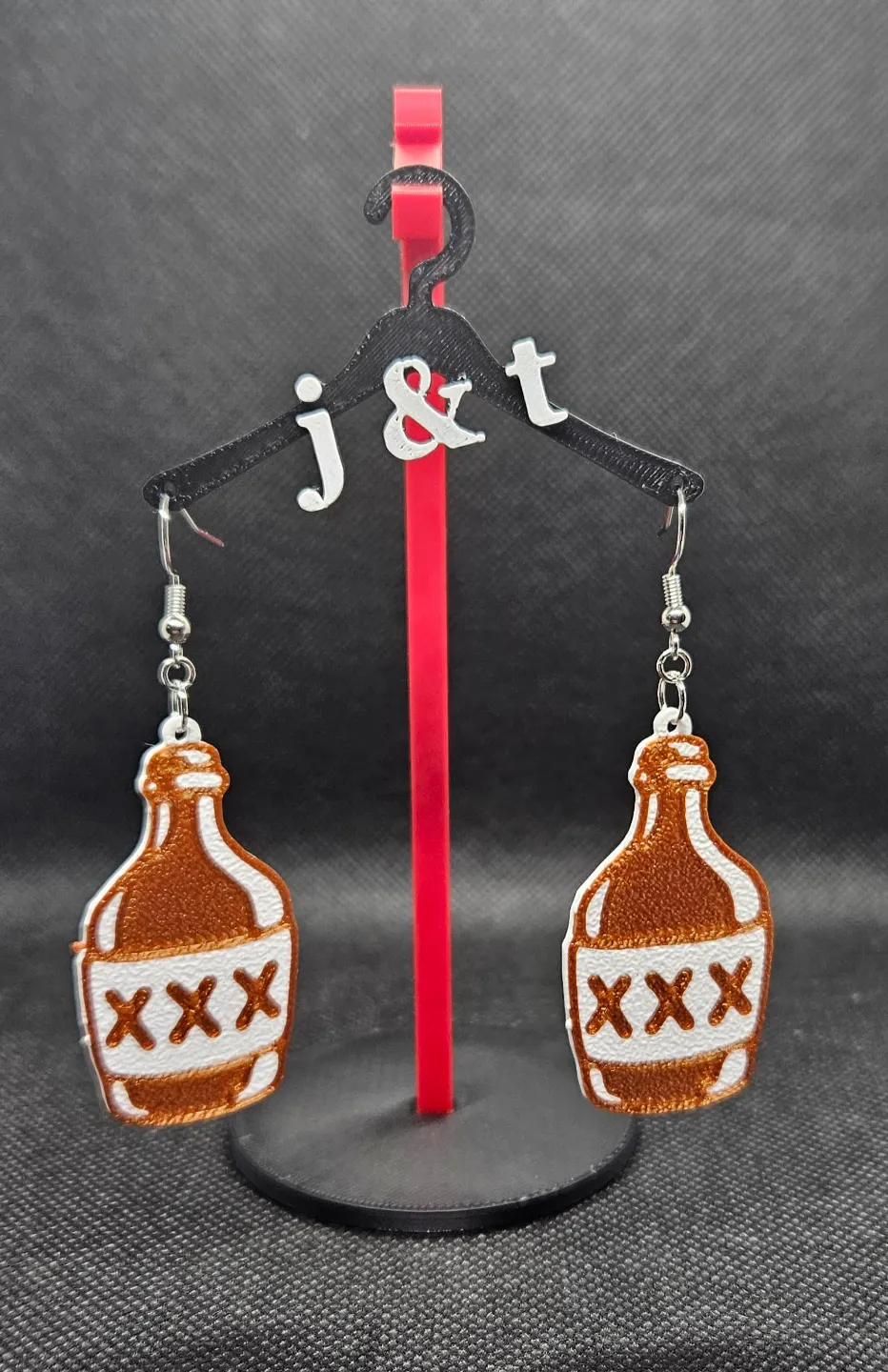 XXX earrings - whiskey view 2