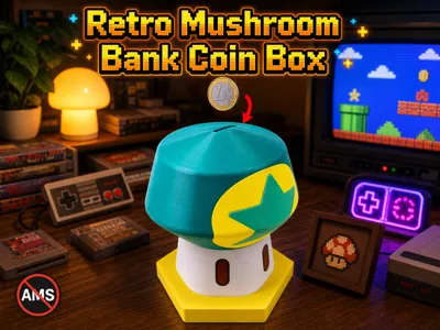 Retro Mushroom Bank Coin Box