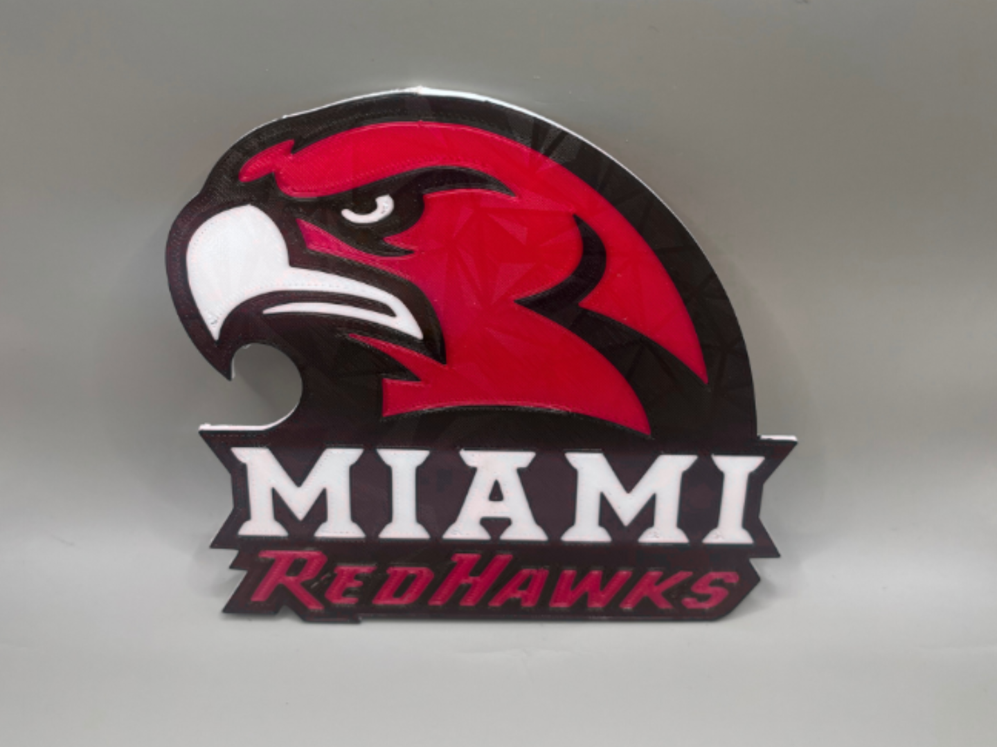 Miami (OH) RedHawks Multicolor 3D Wall Logo