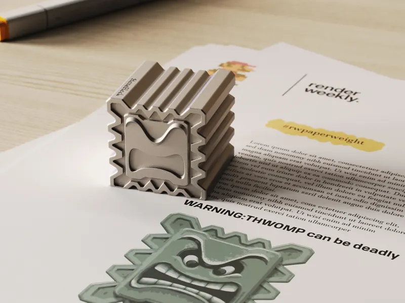Thwomp desk Paperweight (v1) - from Super Mario
