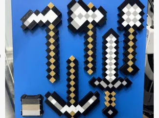 我的世界 Minecraft 钻石系列武器工具 钻石剑 钻石铲 钻石稿 钻石斧 玩具