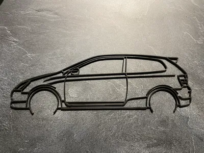 Honda Civic EP3 Wall Art Silhouette