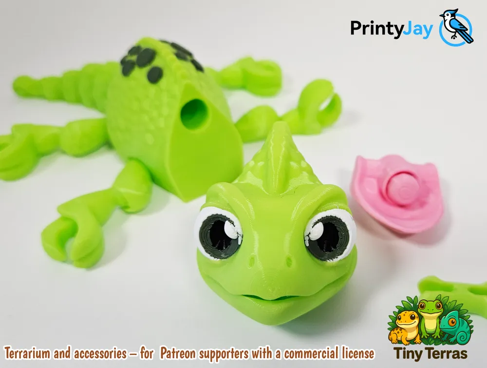 Veiled Chameleon – Tongue-Tastic Treeclimber! - Free 3D Print