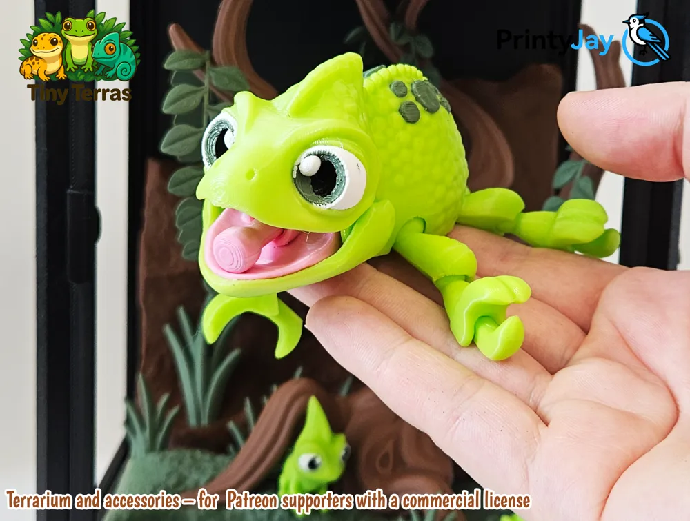 Veiled Chameleon – Tongue-Tastic Treeclimber! - Free 3D Print