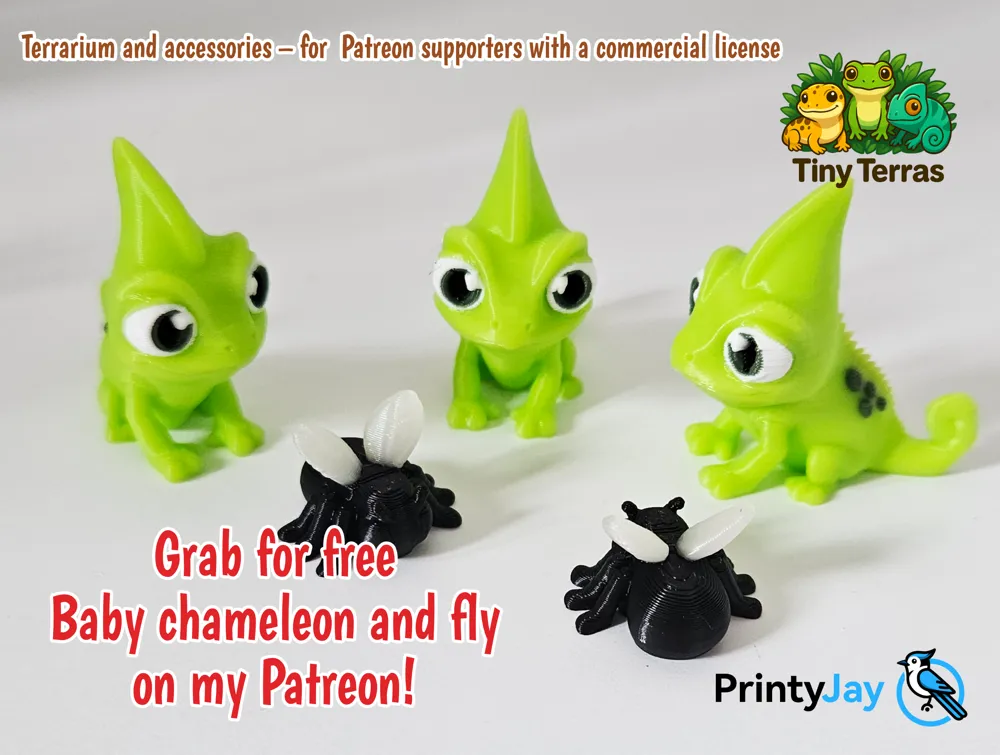 Veiled Chameleon – Tongue-Tastic Treeclimber! - Free 3D Print