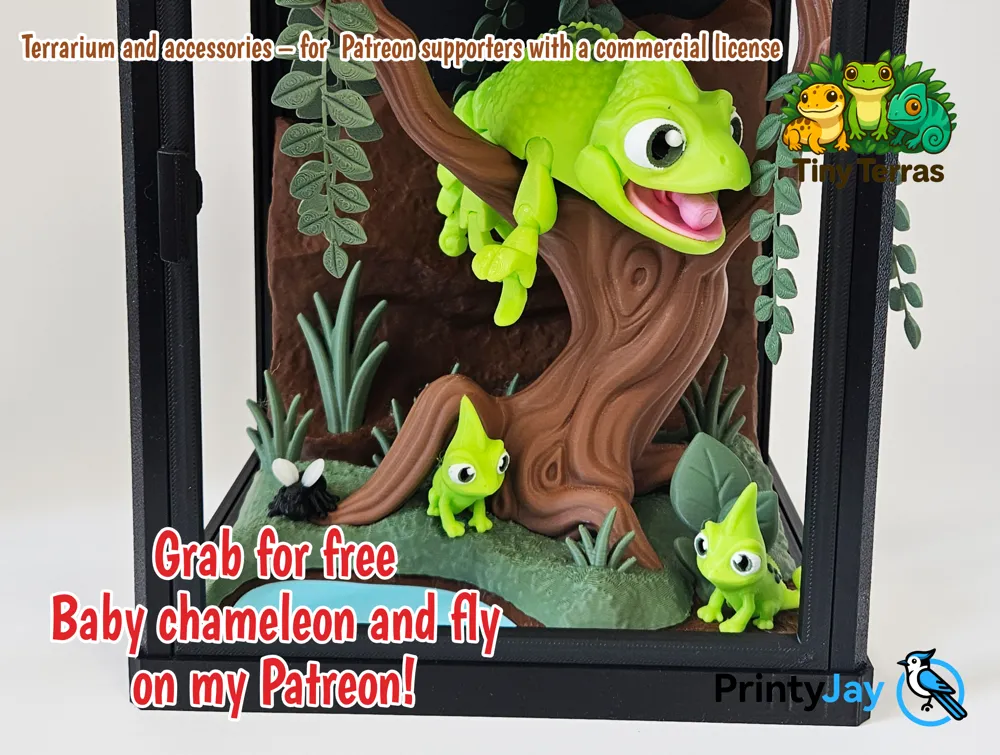 Veiled Chameleon – Tongue-Tastic Treeclimber! - Free 3D Print