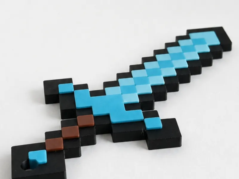 Minecraft Sword Keychain (lowered edges)