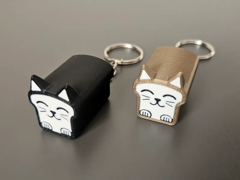 Cat bread keychain