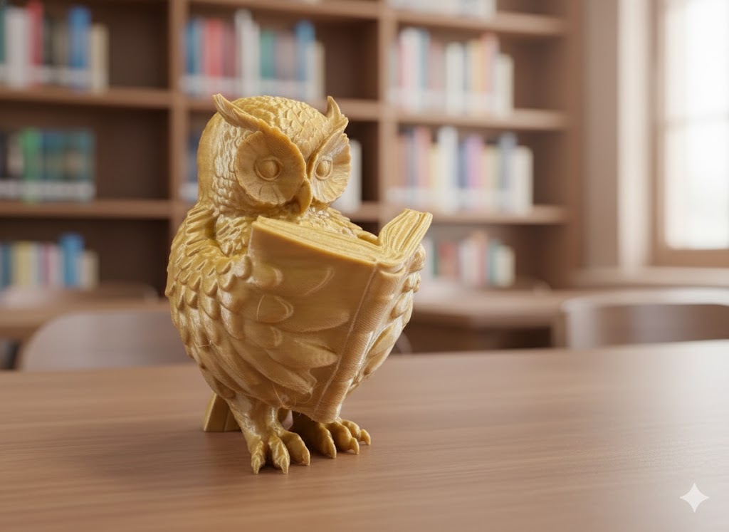 Miniatura 2 do modelo 3D 看书的猫头鹰