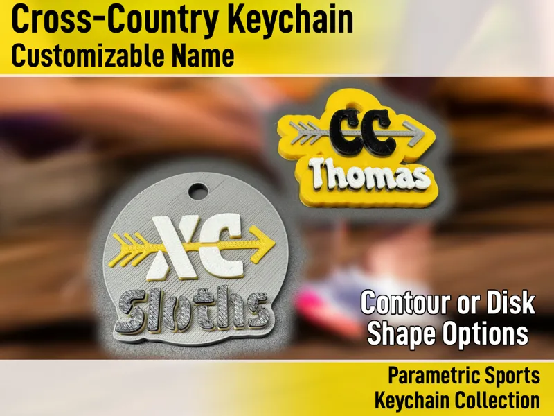 Cross Country Sport Keychain - Customize your name