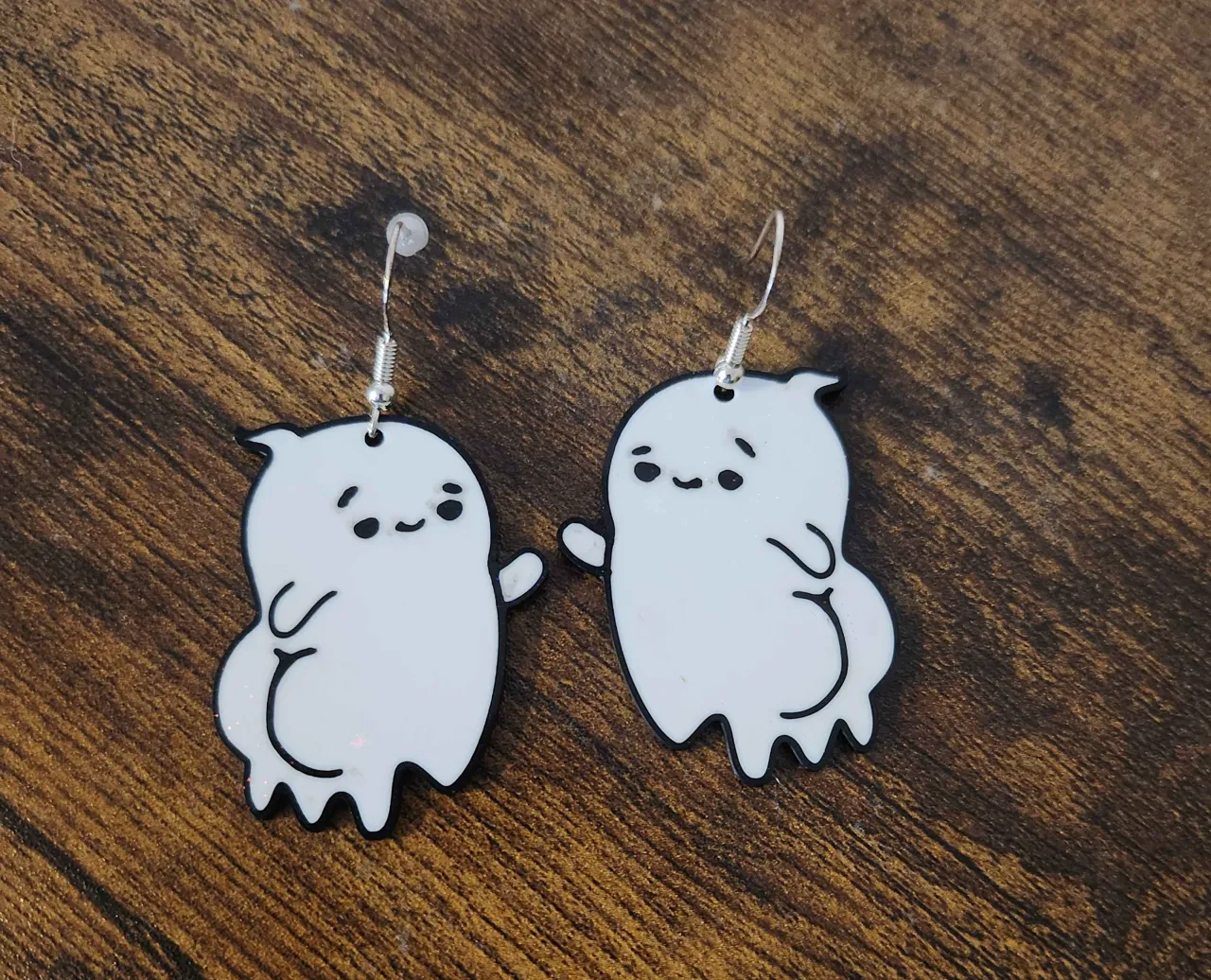 Booty ghost earrings AMS & NO AMS view 2