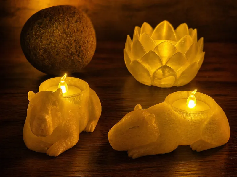 Resting Capybara Tealight Set