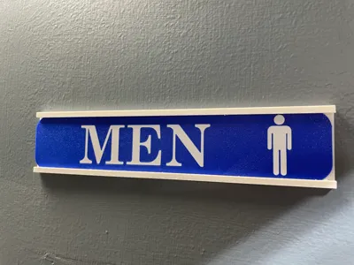 Men and Ladies Restroom Signs with Holder