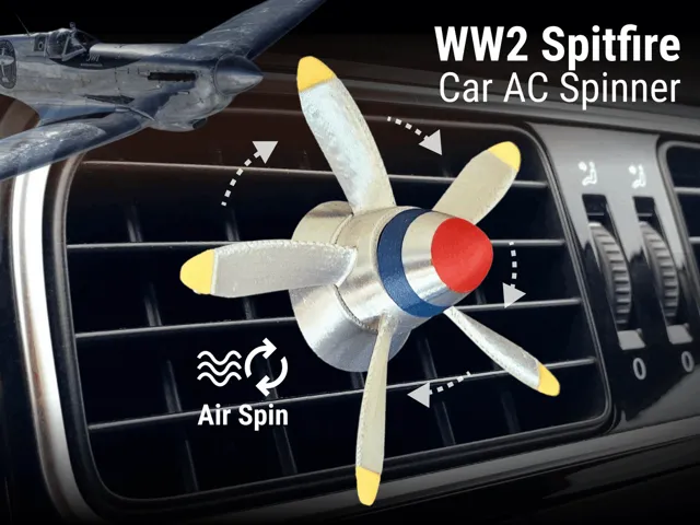 Spitfire Car AC Vent Spinner | No AMS Needed