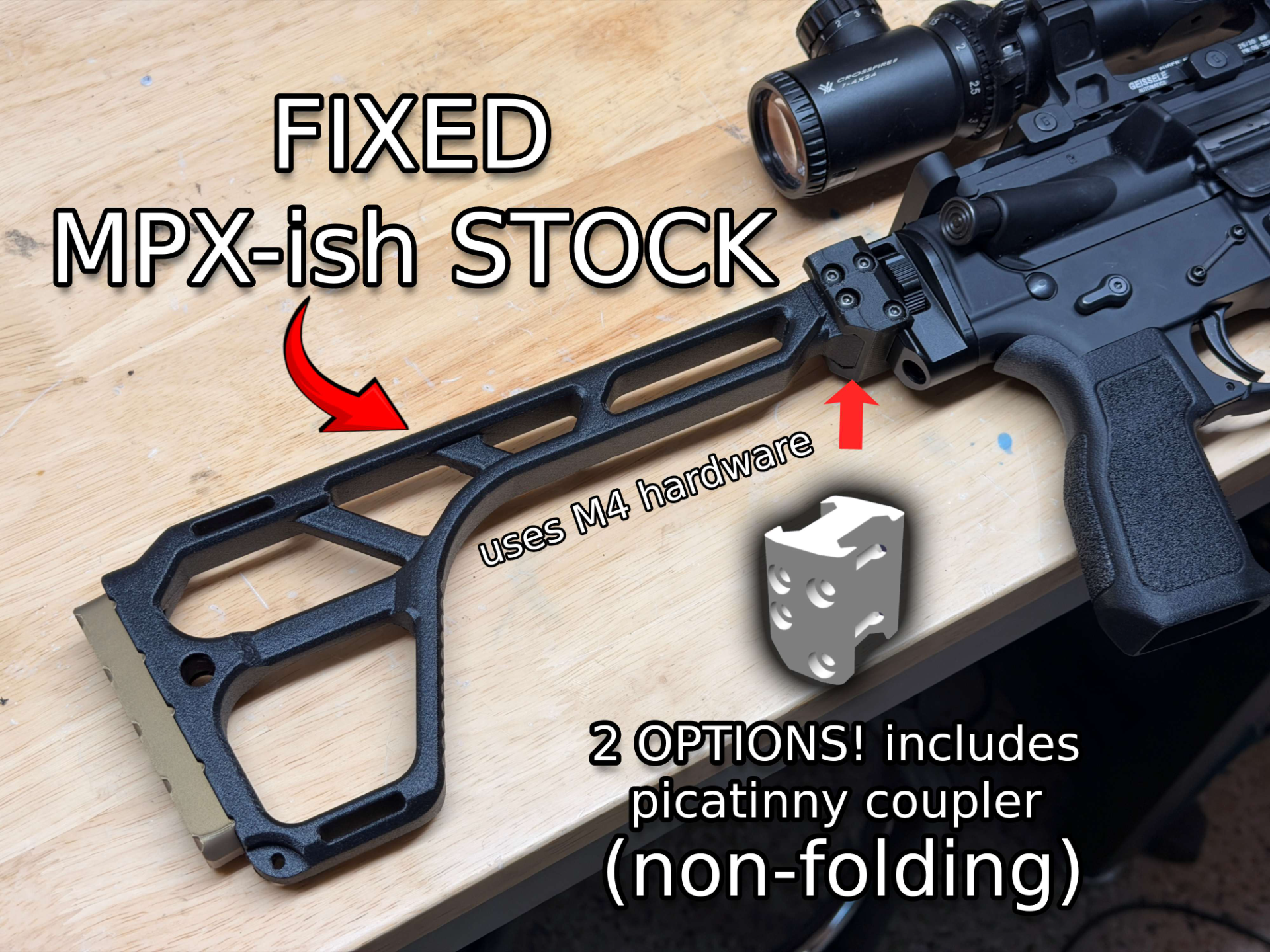 PP MCX-ish Style Fixed Stock (Non-Folding Version)