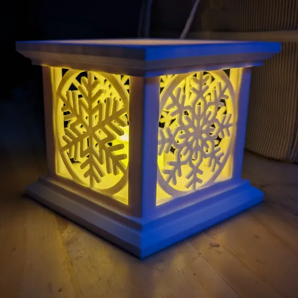 Lanterne à bougie chauffe-plat, panneaux flocons modulaires