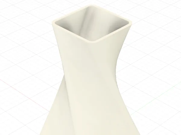 Vase torsade a silhouette sablier