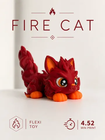 Figura decorativa: Fire cat flexible articulated toy figure — vista de referencia 2
