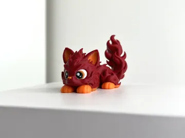 Figura decorativa: Fire cat flexible articulated toy figure — vista de referencia 3