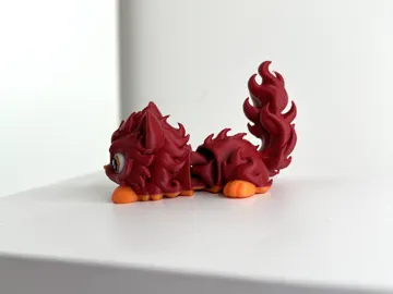 Figura decorativa: Fire cat flexible articulated toy figure — vista de referencia 5